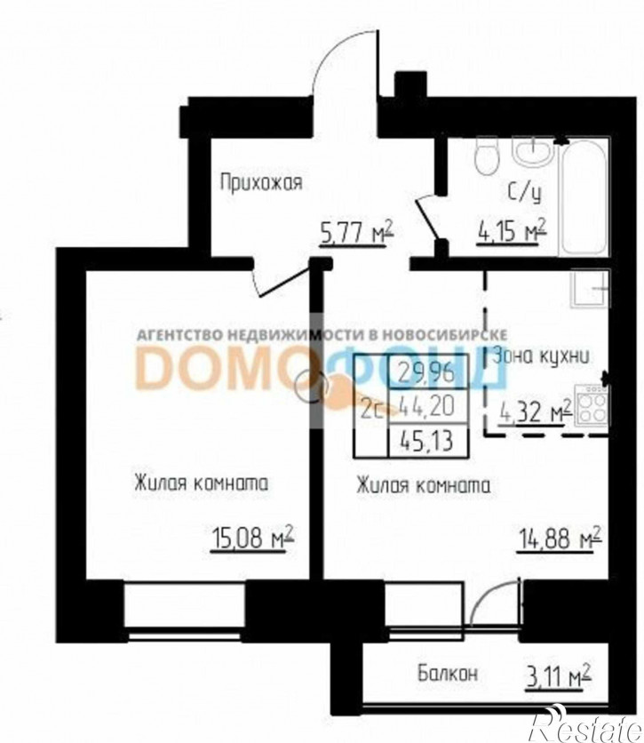 1-комн квартира в новом доме ул. Красноярская,132