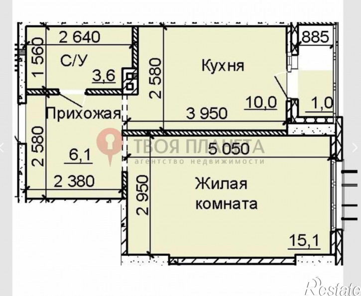1-комн квартира в новом доме ул. Столетова,15