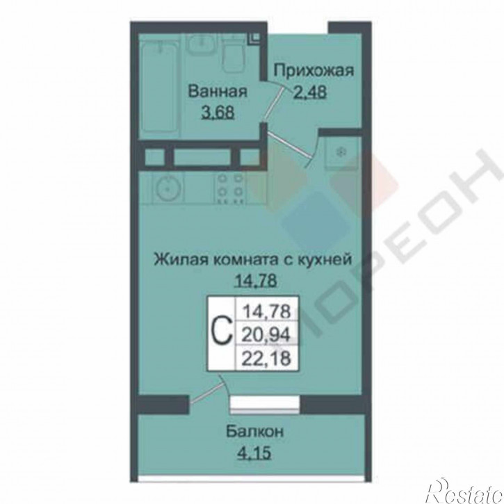 1-комн квартира Западный Обход ул, 39/1к6
