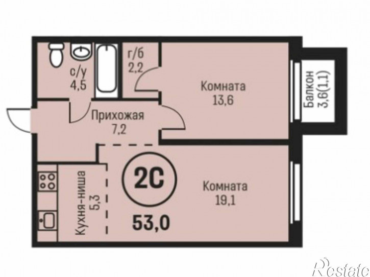 2-комн квартира в новом доме ул. Сергея Семенова, 27