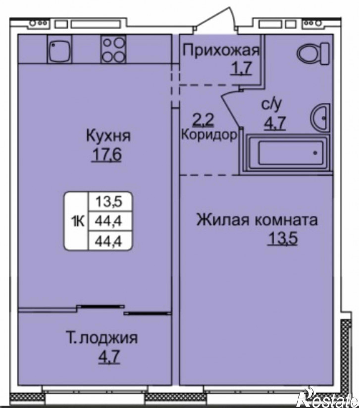 1-комн квартира в новом доме ул. им В.Т.Христенко, 8