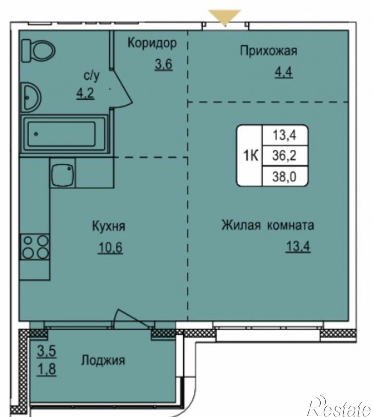 1-комн квартира в новом доме ул. им В.Т.Христенко, 8
