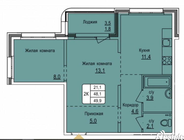 2-комн квартира в новом доме ул. им В.Т.Христенко, 8