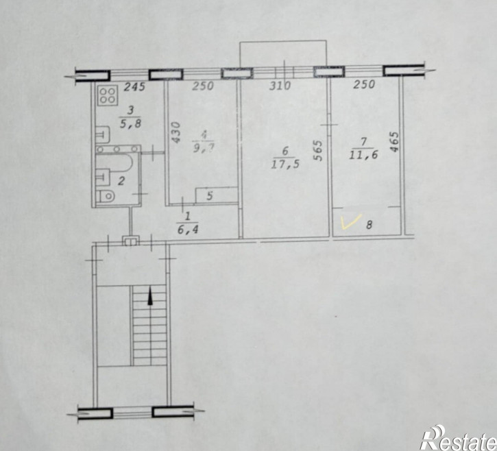 3-комн квартира Промышленная, 14