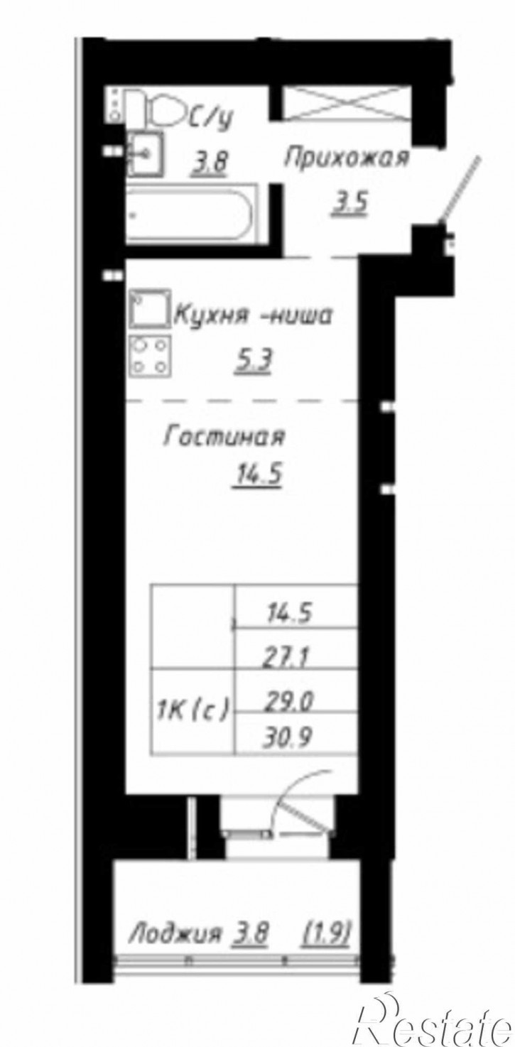 1-комн квартира в новом доме тракт. Павловский, 196 кор3