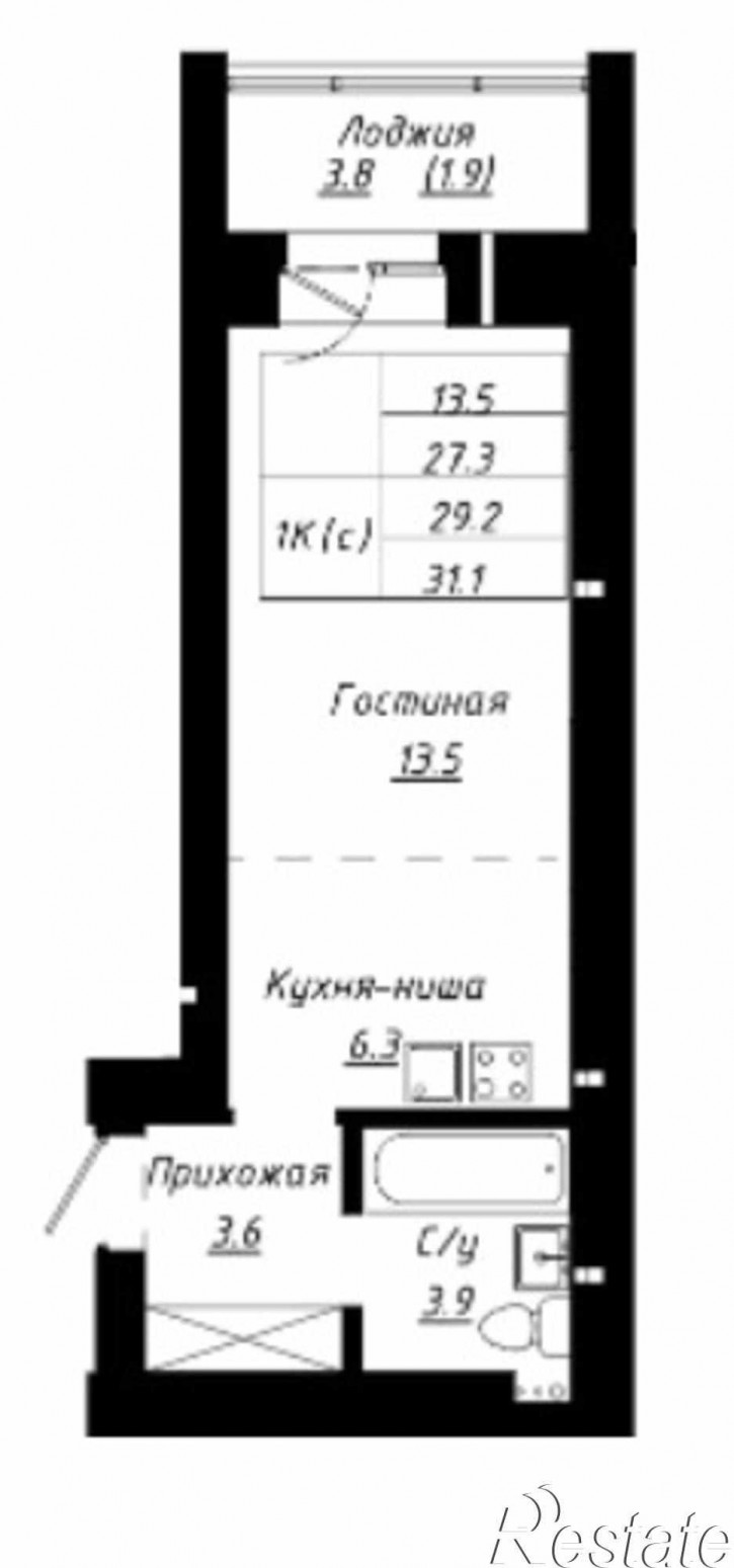 1-комн квартира в новом доме тракт. Павловский, 196 кор3