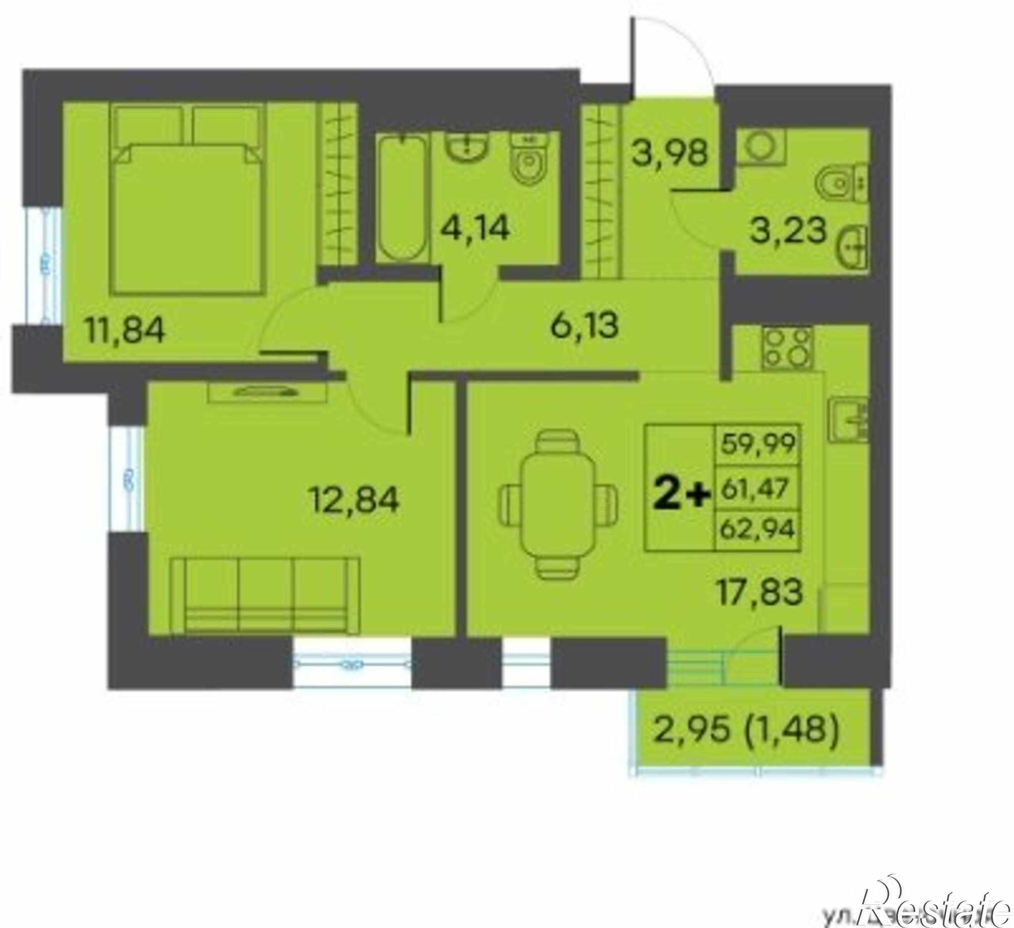 Купить квартиру за 7 207 100 рублей на Красина ул, 64