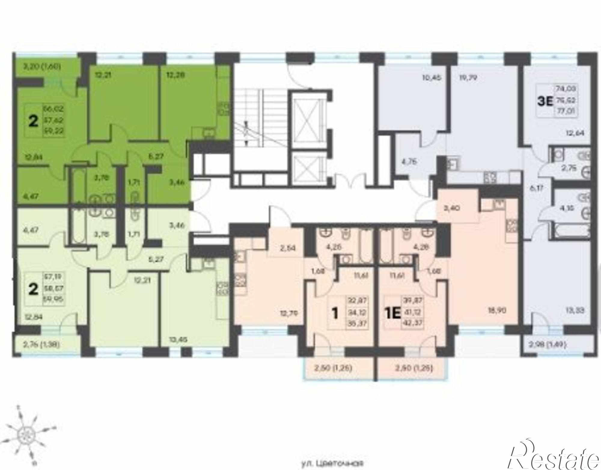 Купить квартиру за 6 451 700 рублей на Красина ул, 64