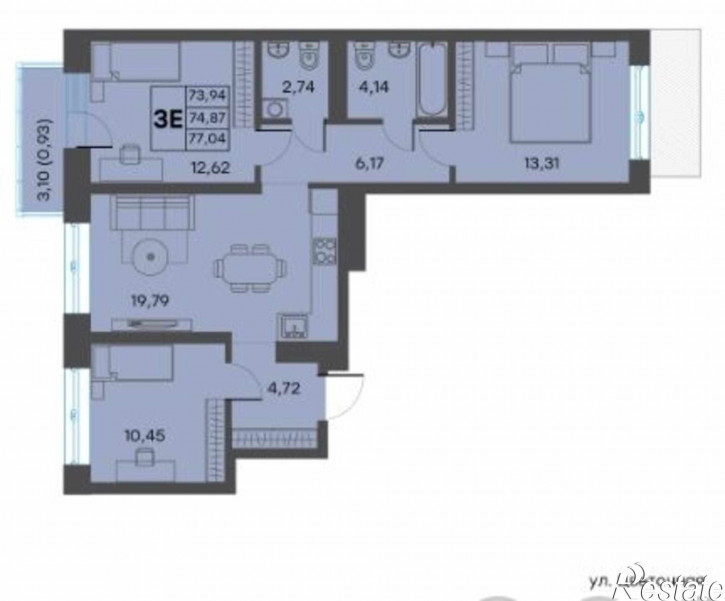3-комн квартира Красина ул, 64