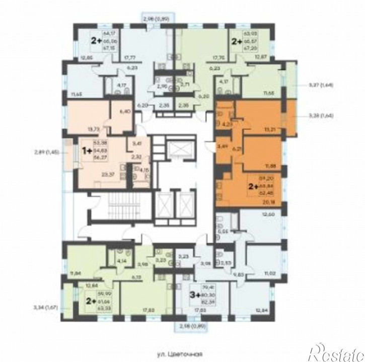 2-комн квартира в новом доме Красина ул, 64