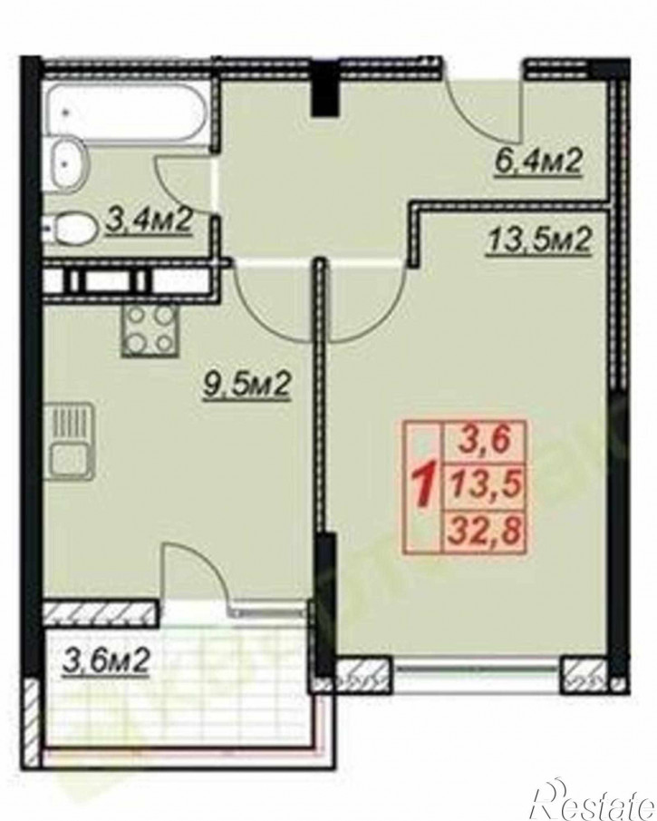 1-комн квартира Анапское шоссе, 15