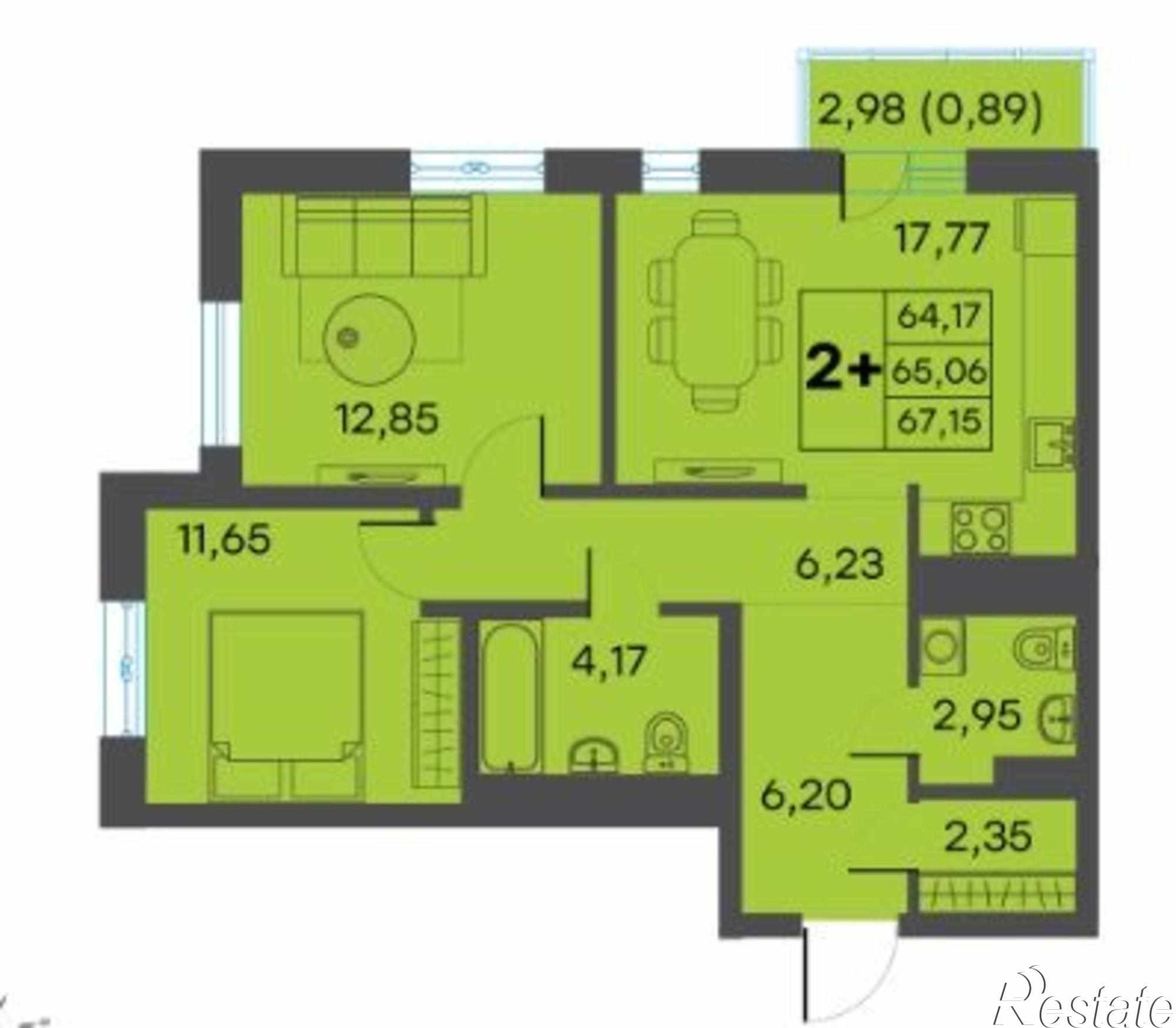 Купить квартиру за 6 626 800 рублей на Красина ул, 64