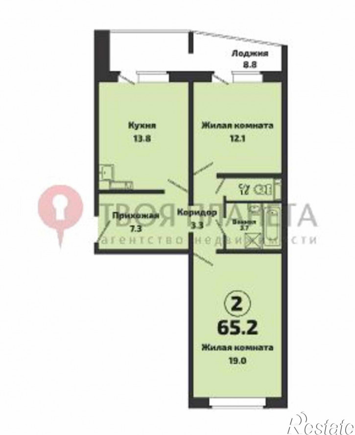 2-комн квартира в новом доме Каспийская,3