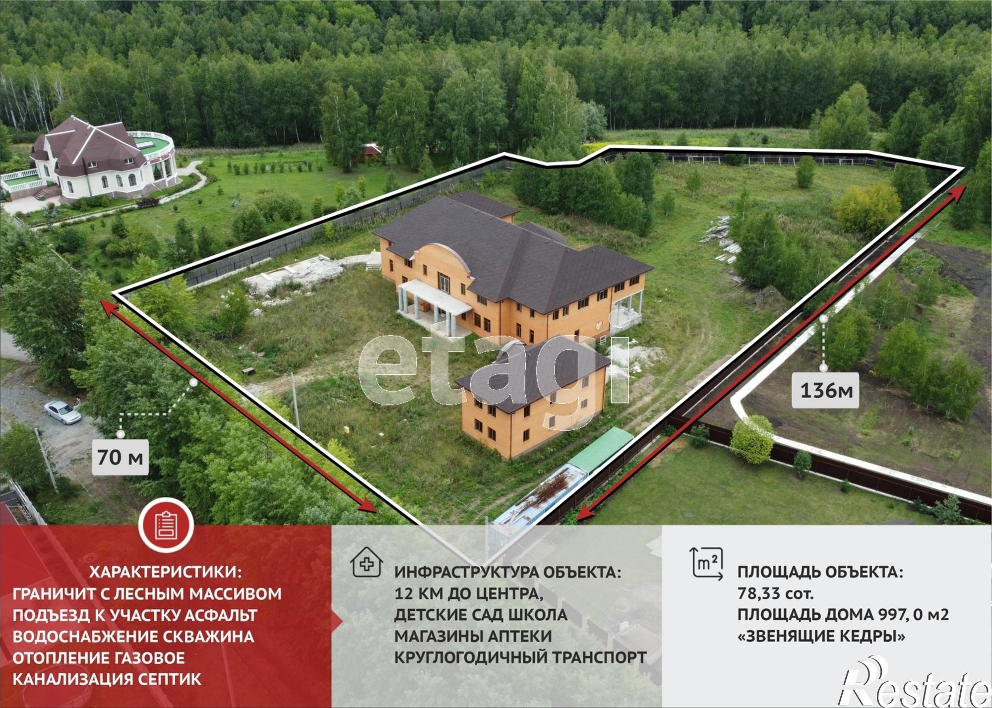 Купить дачу, дом, коттедж за 40 000 000 рублей на Звенящие кедры с/о