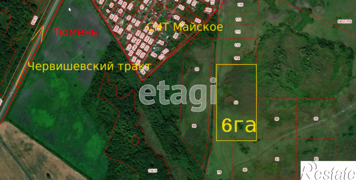 Земельный участок Тюменский район,село Червишево