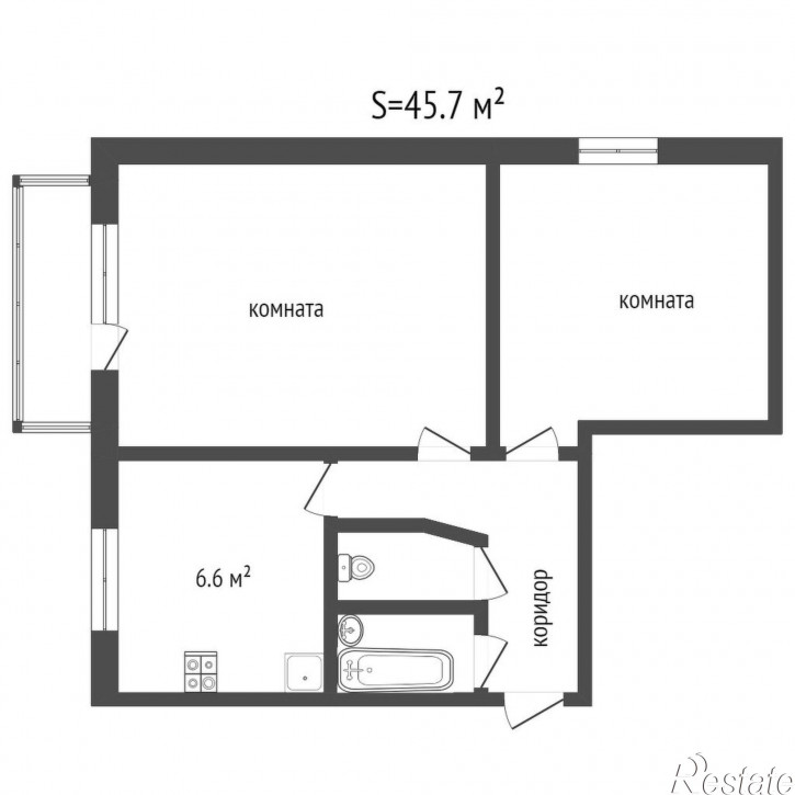 2-комн квартира Метелевская, 9
