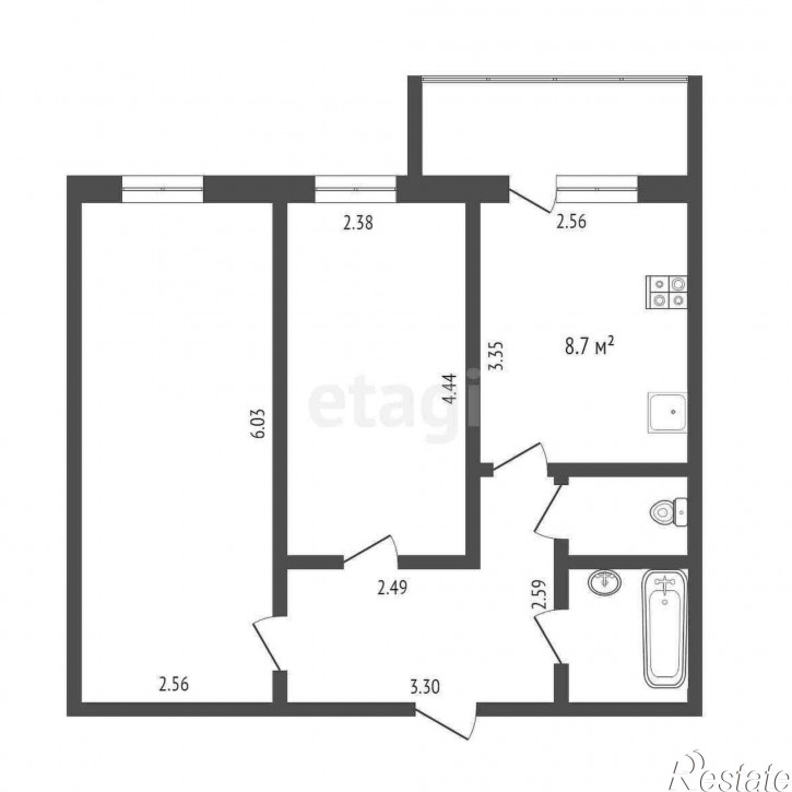 2-комн квартира Голышева, 4