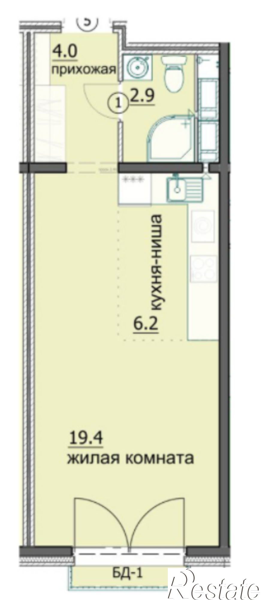 Купить квартиру за 2 640 400 рублей на улица Побочинская, 11