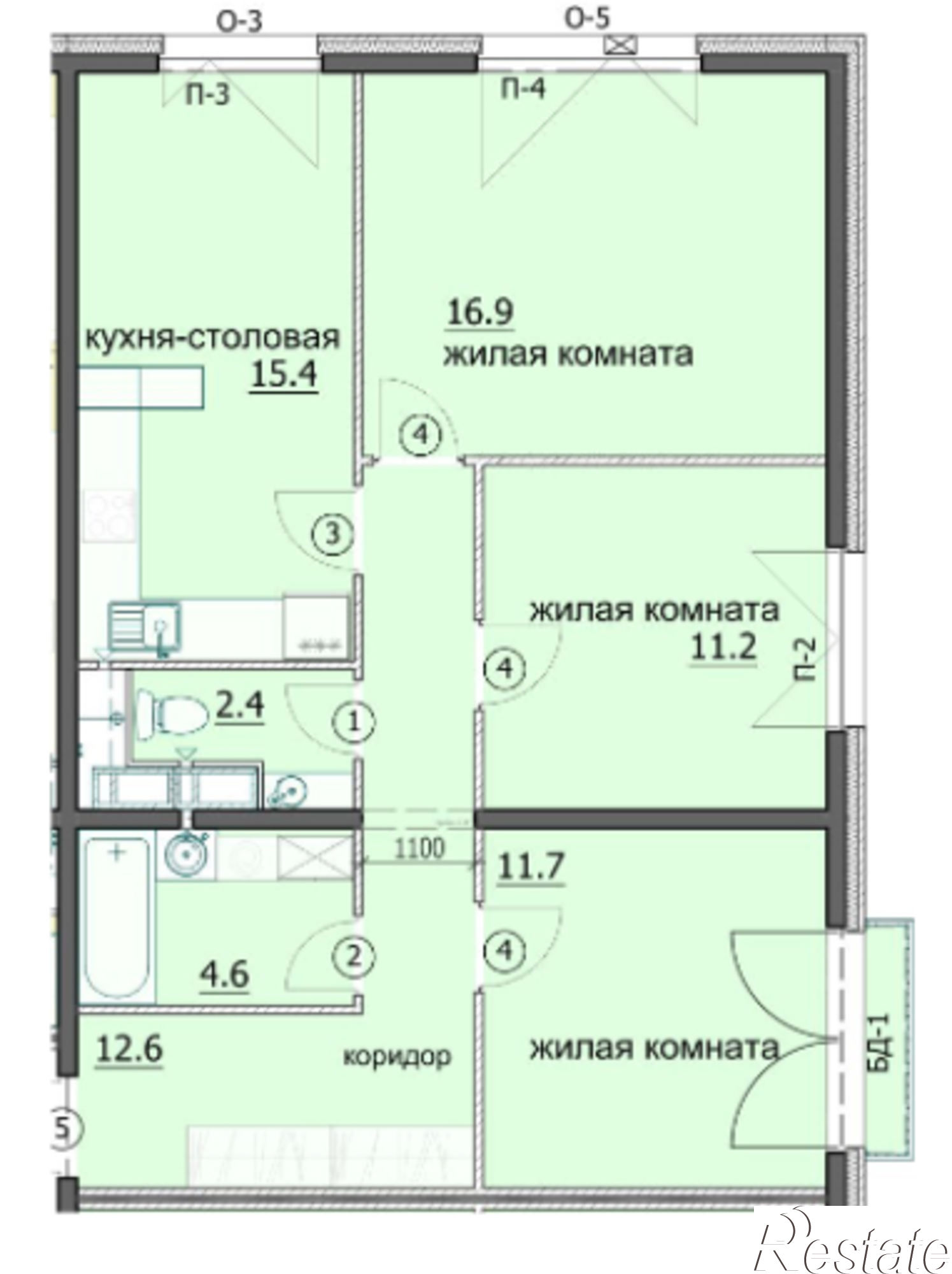 Купить квартиру за 6 045 550 рублей на улица Побочинская, 11