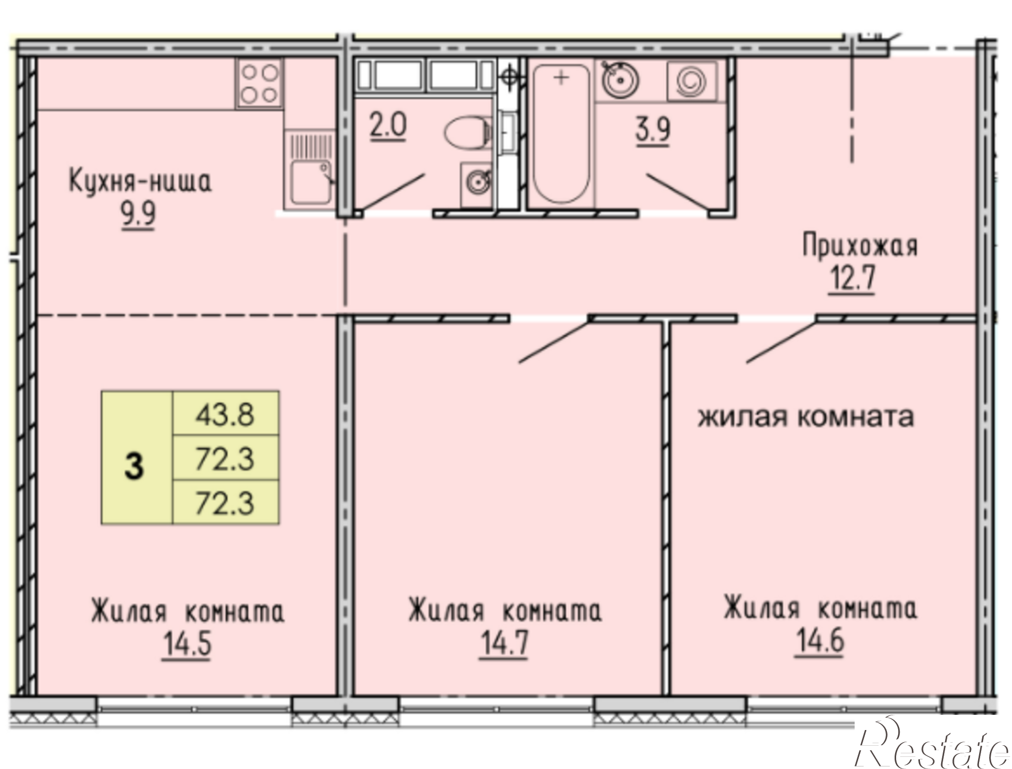 Купить квартиру за 6 000 900 рублей на улица Побочинская, 19, к.стр