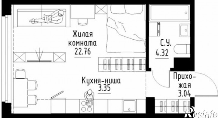 2-комн квартира в новом доме б-р Золотистый, 10