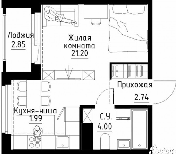 2-комн квартира в новом доме б-р Золотистый, 10