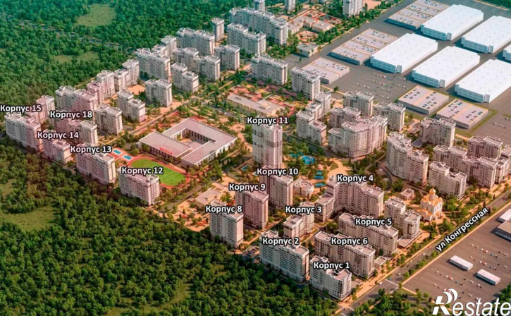 1-комн квартира в новом доме ул Конгрессная