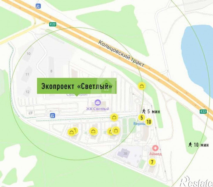 1-комн квартира в новом доме ул. Светлый микрорайон, 8
