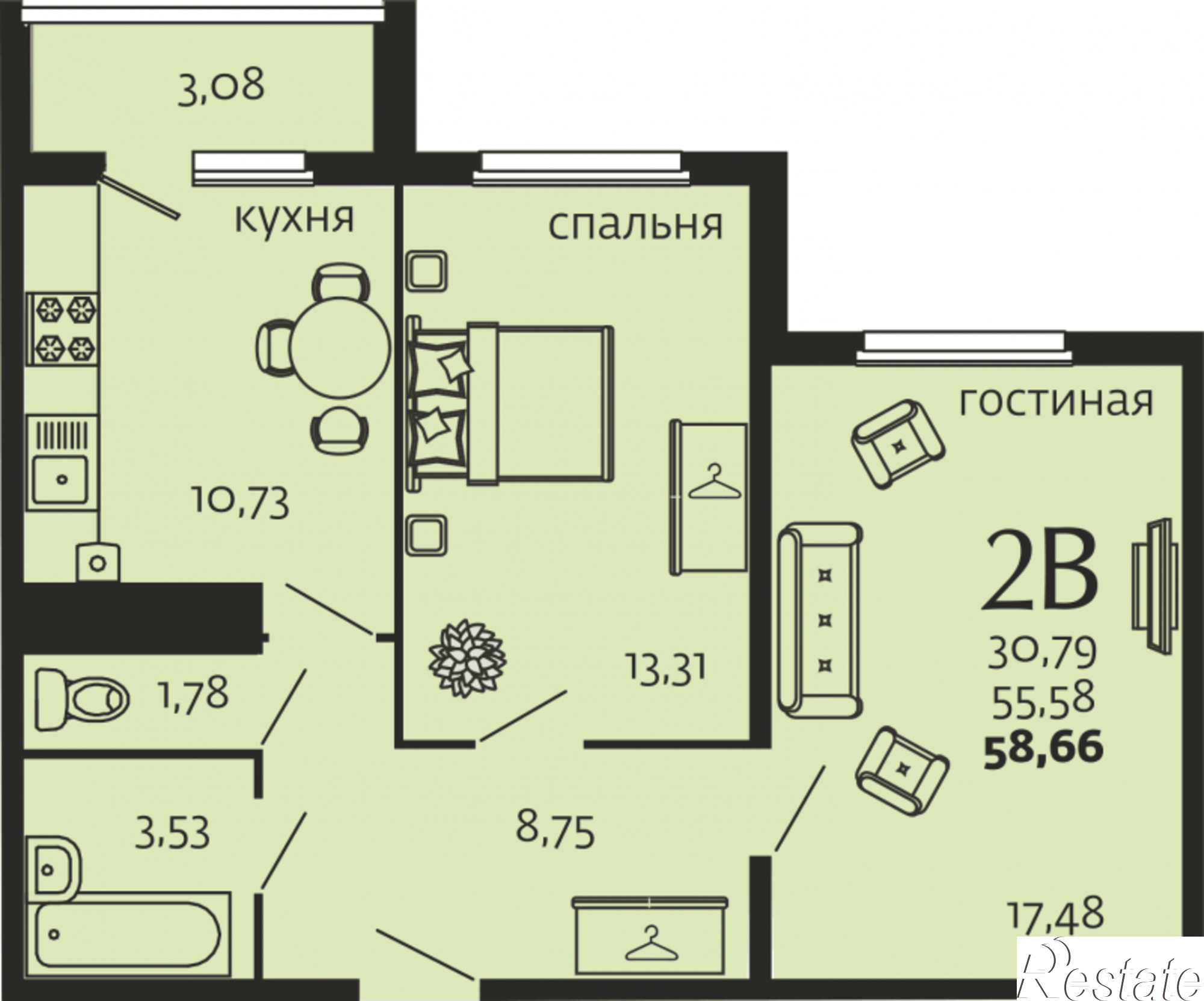 Купить квартиру за 3 988 880 рублей на улица Высокая, 12