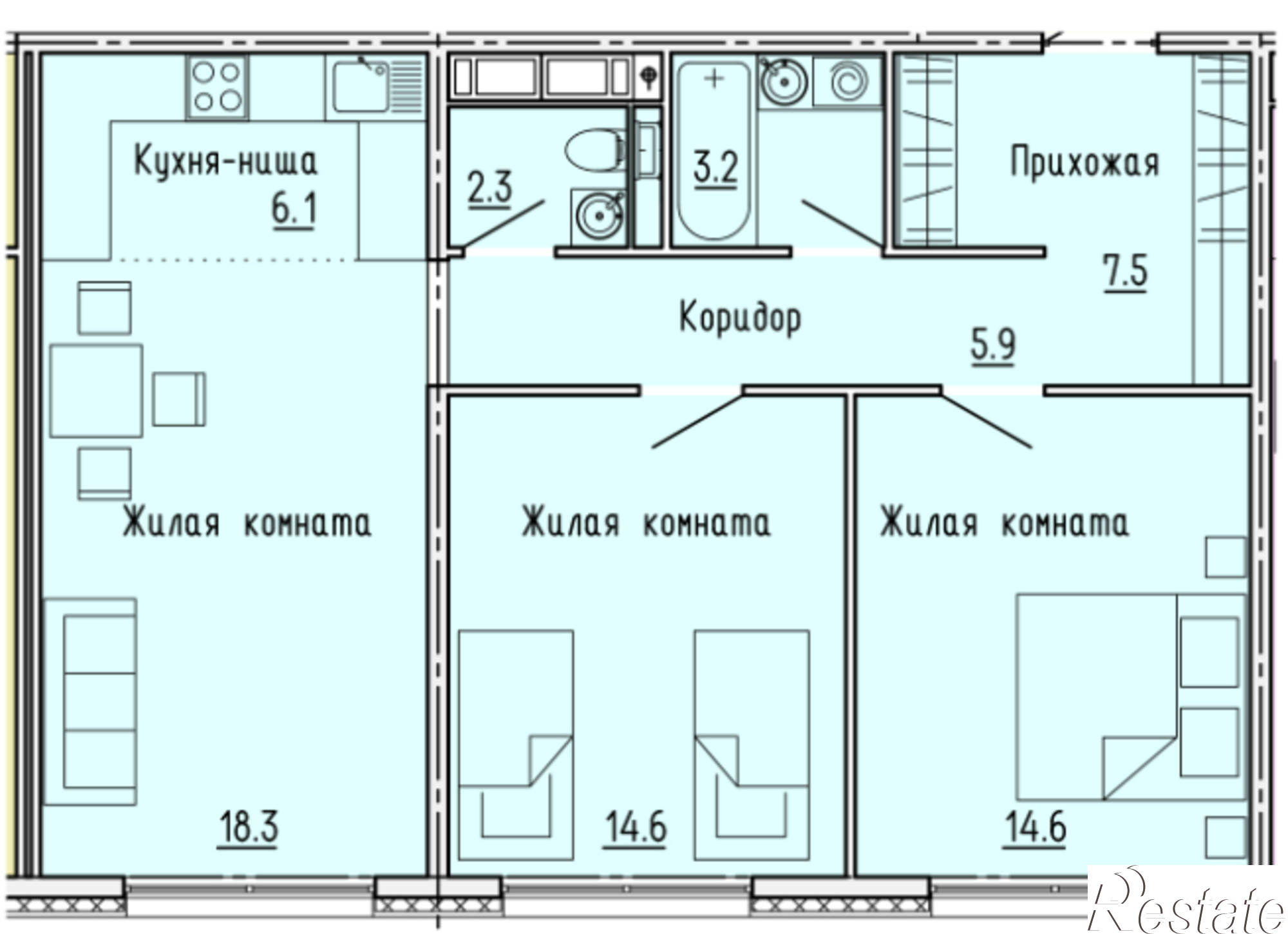 Купить квартиру за 6 960 000 рублей на ул. Побочинская, стр. 20