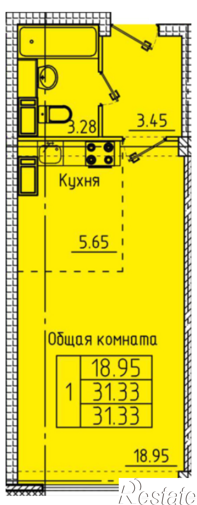 Купить студию за 3 255 840 рублей на Россия, Пенза, улица 65-летия Победы, 31
