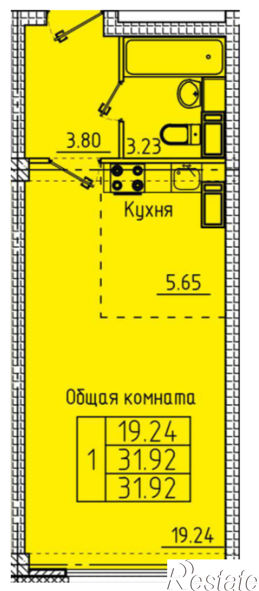 Купить студию за 2 936 640 рублей на ул. 65-летия Победы, д. 29
