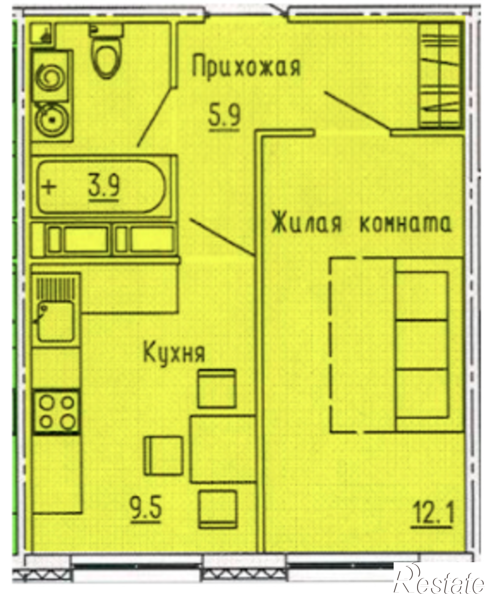 Купить квартиру за 3 014 400 рублей на Россия, Пенза, Октябрьский район, жилой комплекс Лугометрия, с15