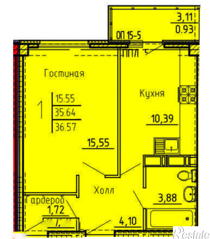 1-комн квартира в новом доме улица Генерала Глазунова, 6