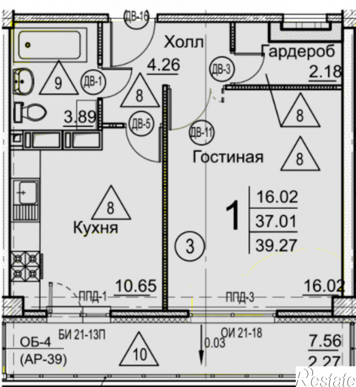 1-комн квартира в новом доме ул. 65-летия Победы, стр. 11