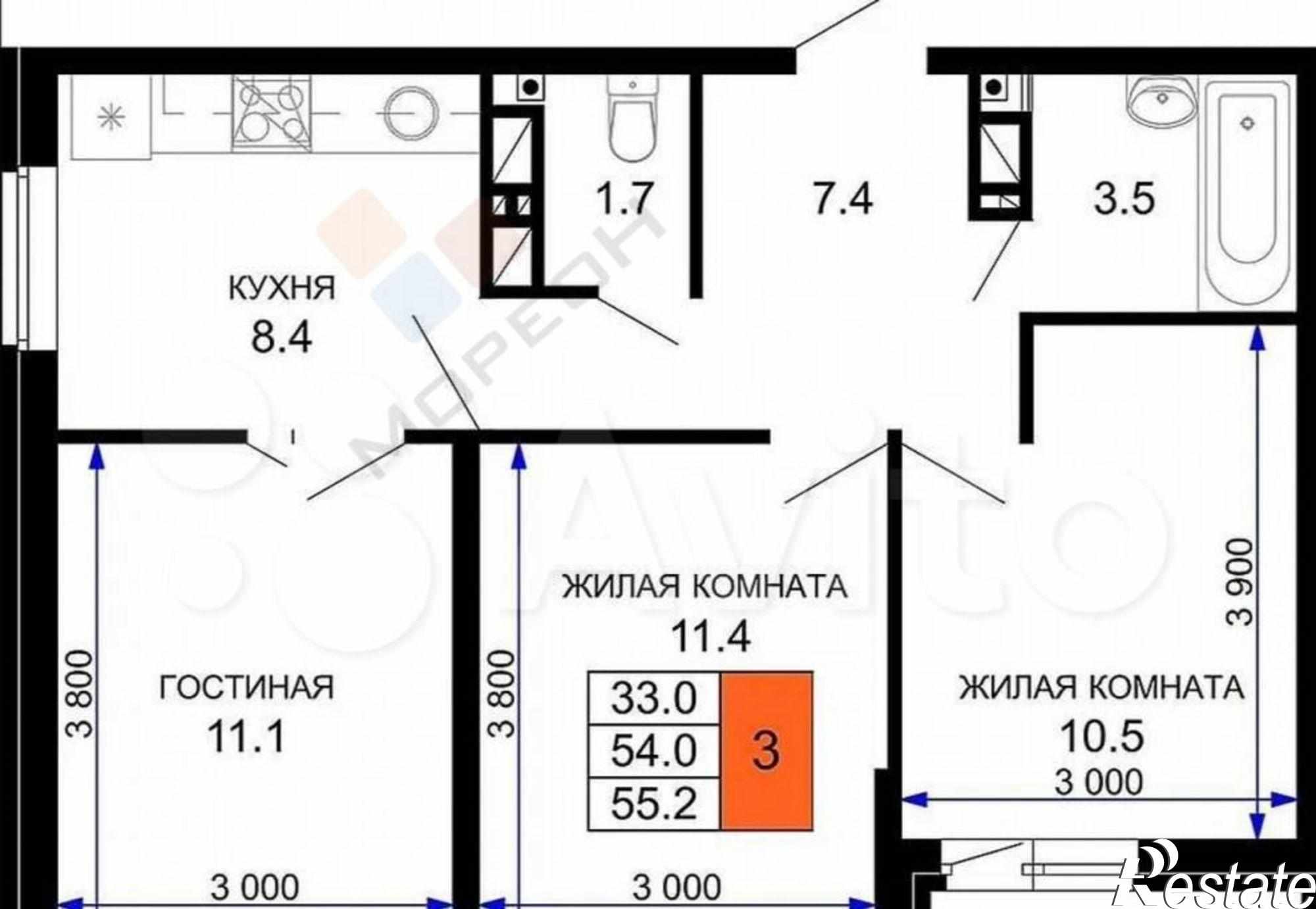 Купить квартиру за 5 150 000 рублей на Лётчика Позднякова ул, 2к14