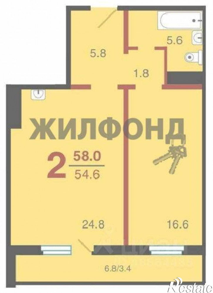 2-комн квартира в новом доме Кутузова улица, д.зд1стр6