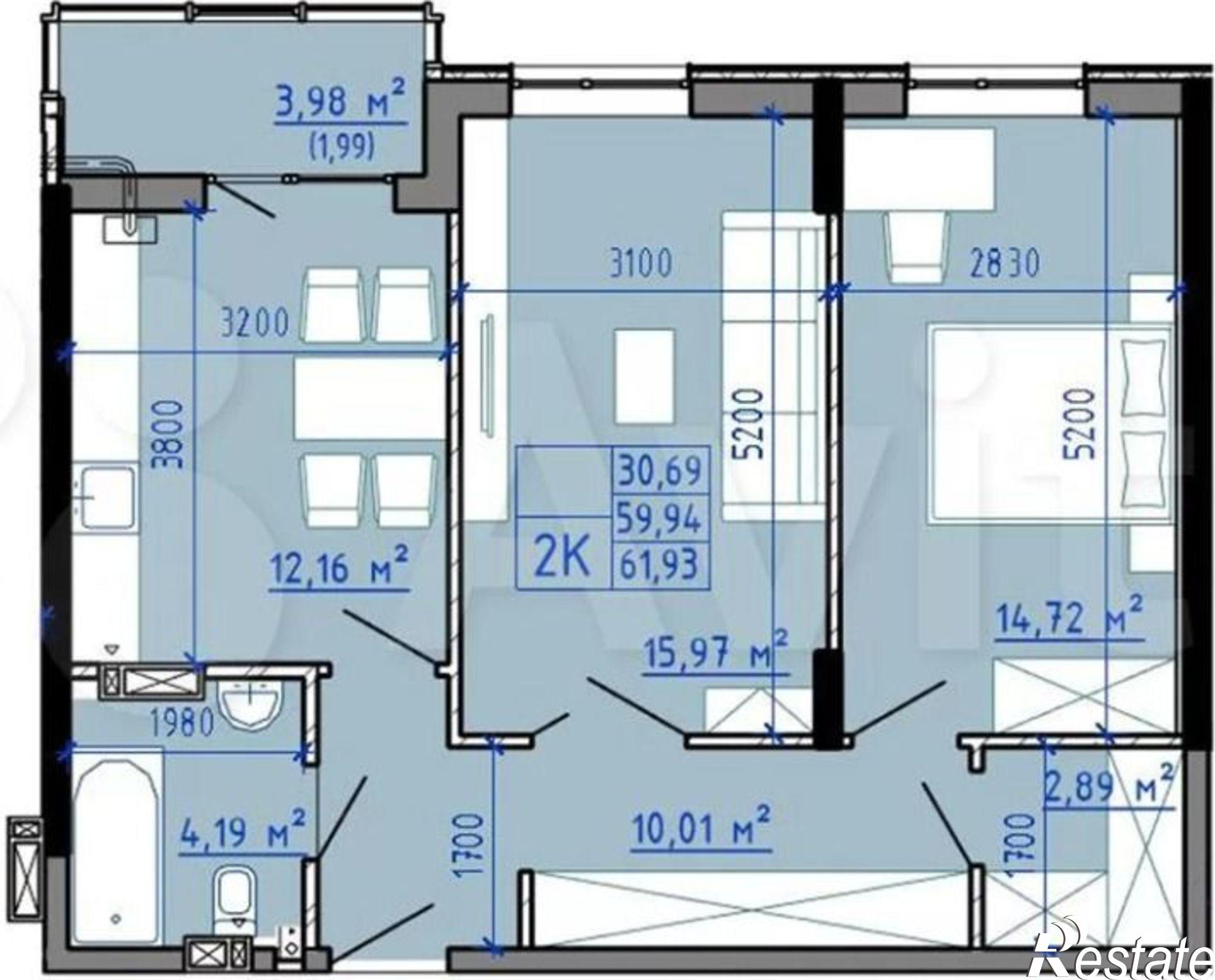 Купить квартиру за 4 955 000 рублей на Комсомольская ул, 131А