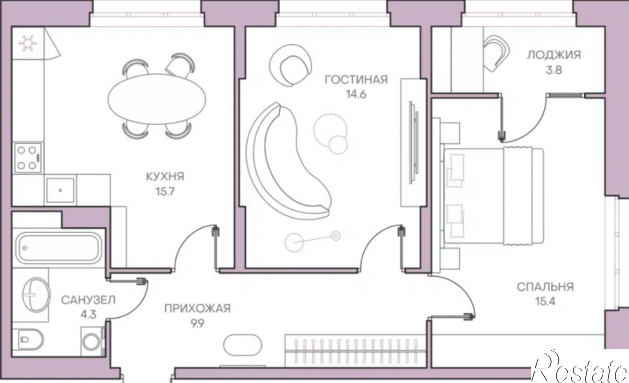 Купить квартиру за 7 937 500 рублей на Россия, Пенза, Ленинский район, урбан-квартал Свобода