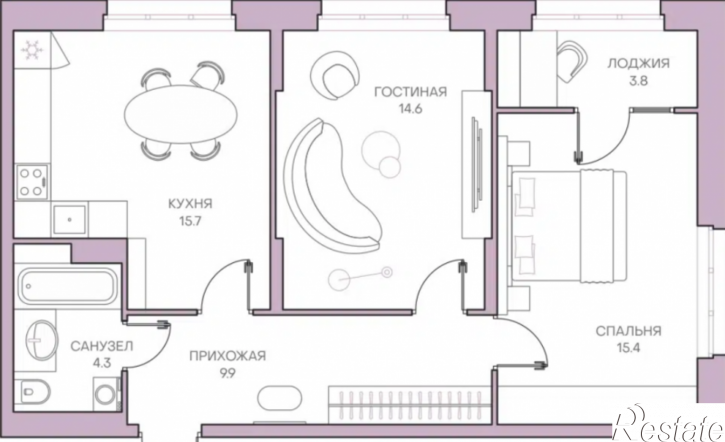 2-комн квартира в новом доме Россия, Пенза, Ленинский район, урбан-квартал Свобода
