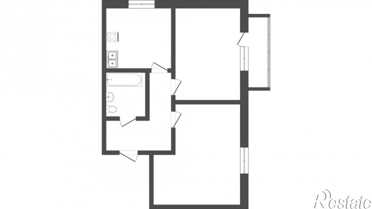 2-комн квартира Казаровская, 1б