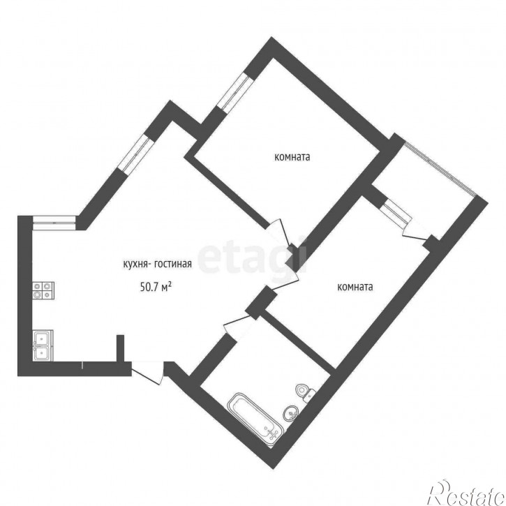 2-комн квартира Ватутина, 55