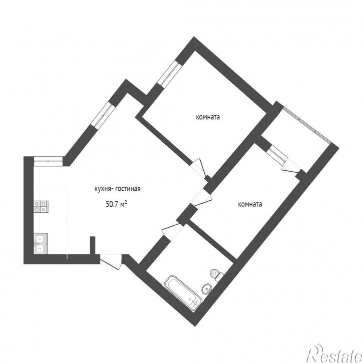 2-комн квартира Ватутина, 55