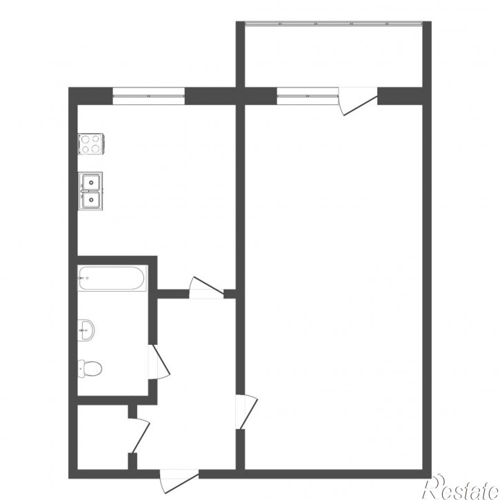 1-комн квартира Котовского, 4