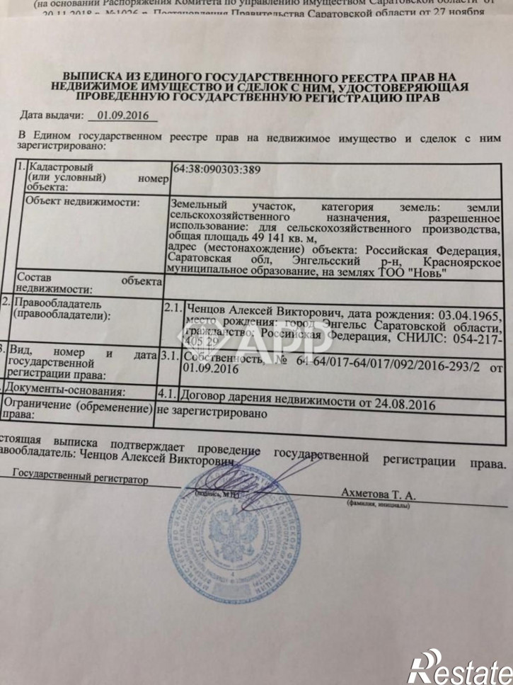Земельный участок ТОО "Новь"