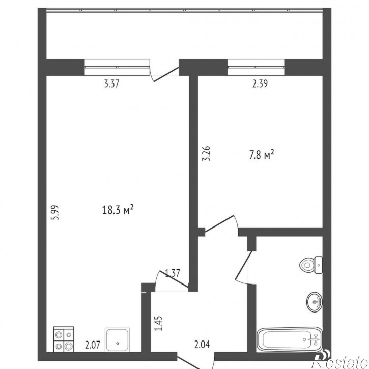 1-комн квартира Ставропольская, 8