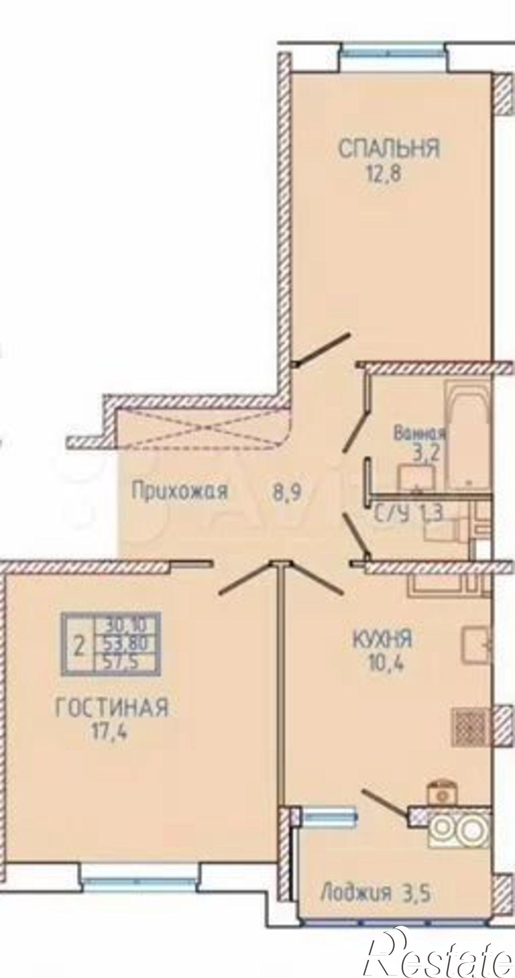 Купить квартиру за 5 550 000 рублей на Тухачевского ул, 30/8