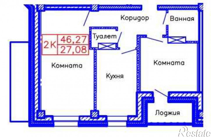 2-комн квартира в новом доме Тундровая