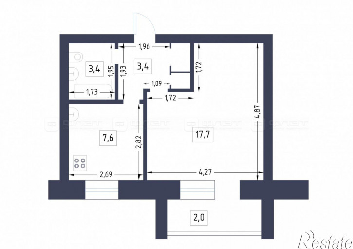 1-комн квартира ул. Патриса Лумумбы, дом 54