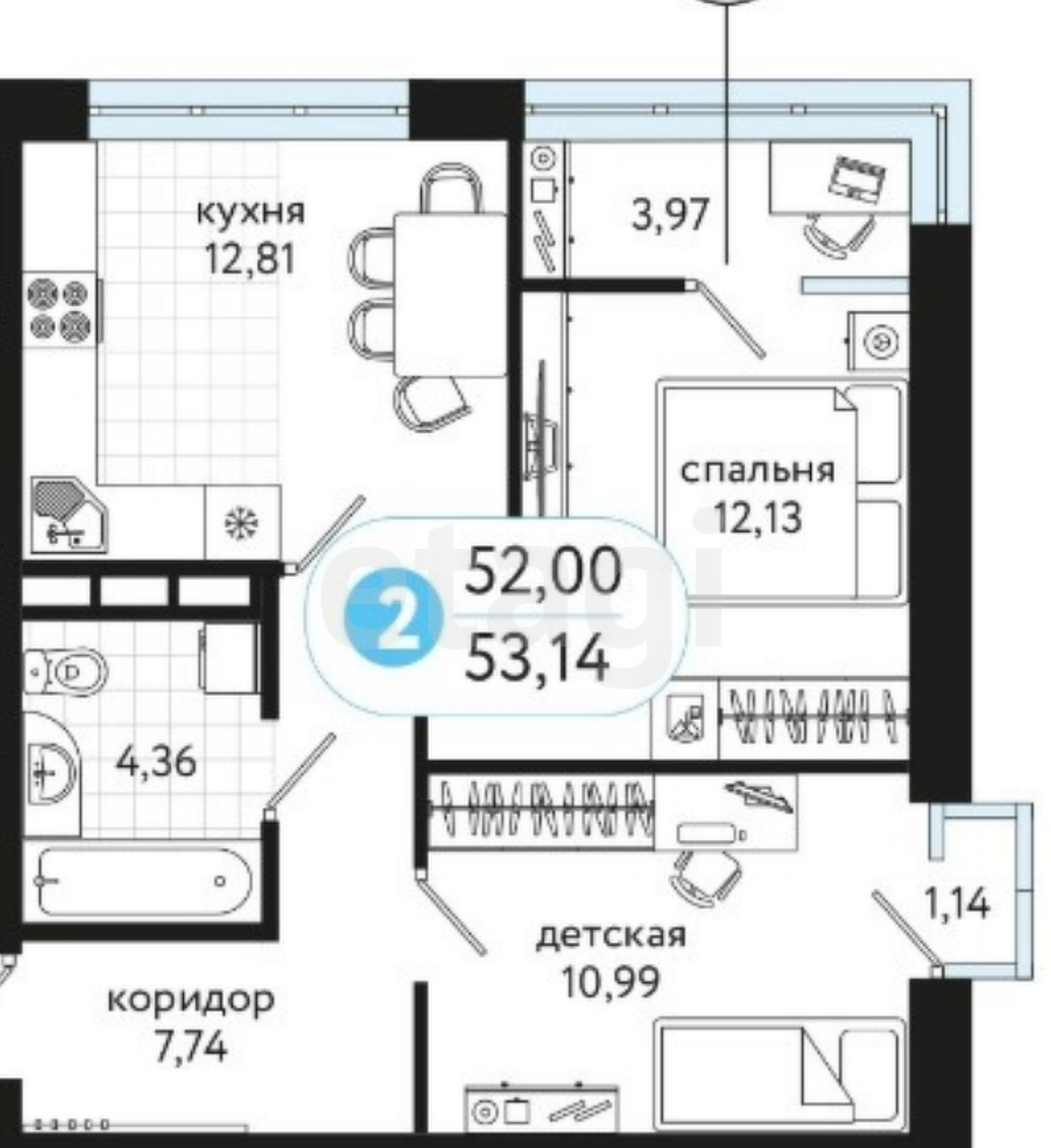 Купить квартиру за 5 600 000 рублей на Сергея Джанбровского, 19